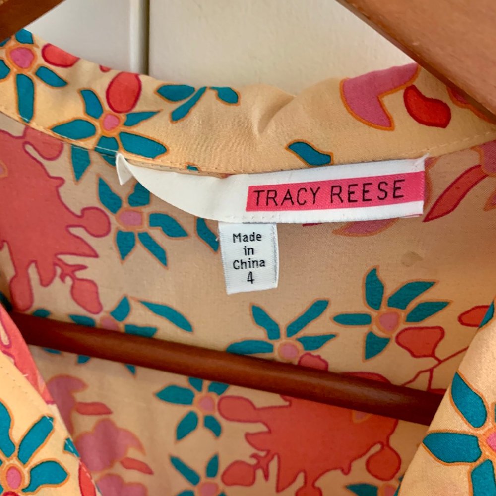 Pleated Silk Floral Dress - Picture 3 of 7